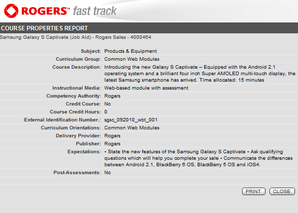 Rogers Has Begun Samsung Galaxy S Training